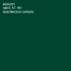 #004331 - Sherwood Green Color Image